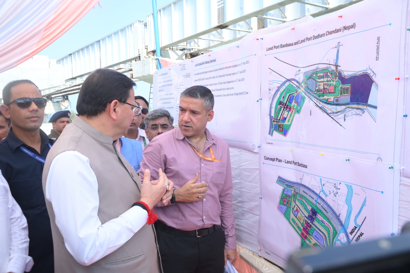 Banbasa Land Port: चंपावत में बनबसा लैंड पोर्ट परियोजना का स्थलीय निरीक्षण किए मुख्यमंत्री पुष्कर सिंह धामी 1 CM Photo 03 dt. 24 October 2025